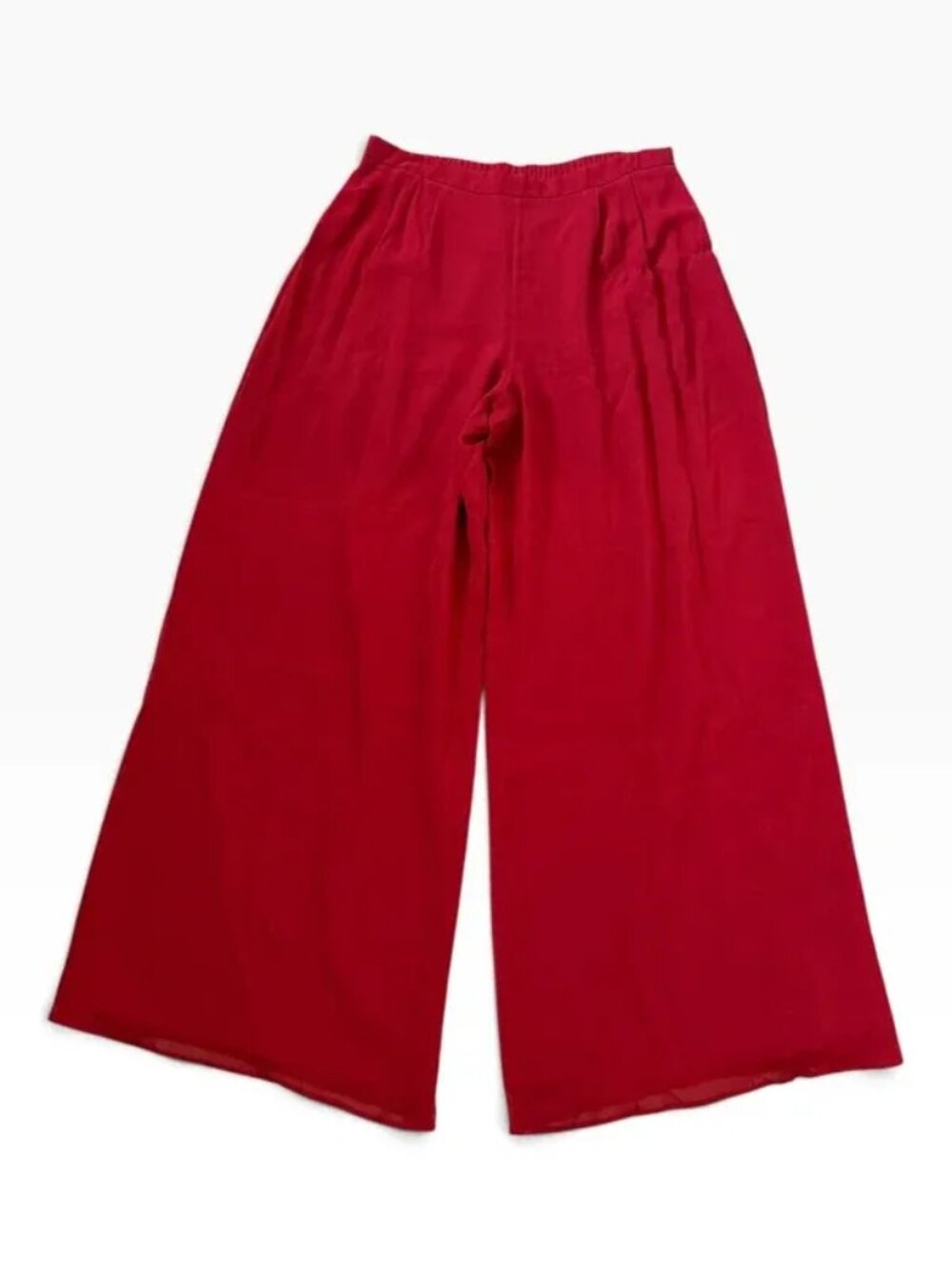 St. John Evening red silk wide leg pants size 10